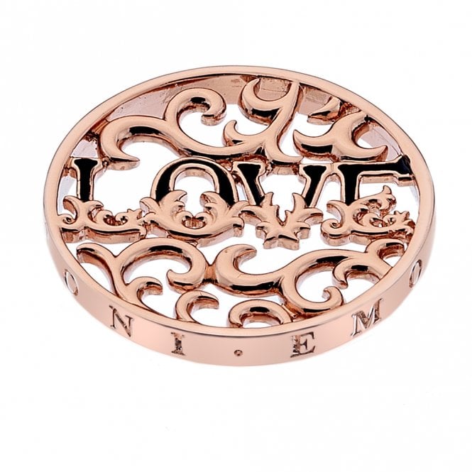 hot diamonds Love Wreath Rose Gold Plated coin - 25mm
