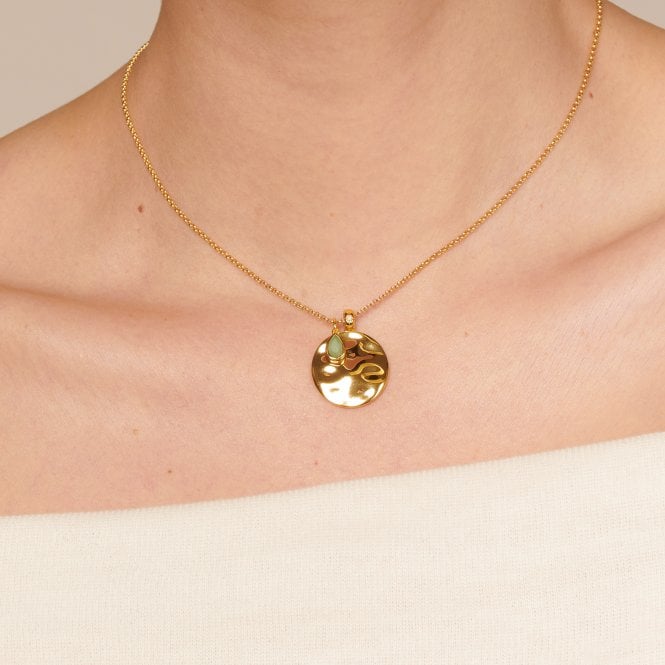 Hot Diamonds March Birthstone Circle Pendant - Yellow Gold Plate