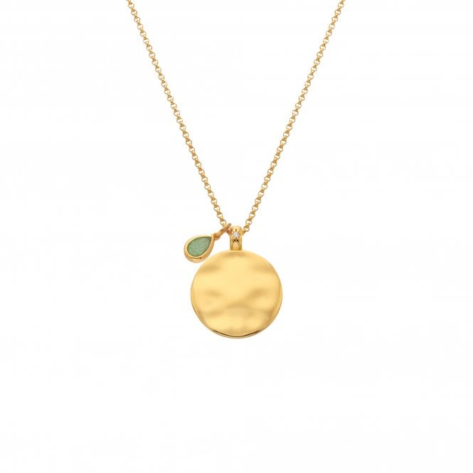 Hot Diamonds March Birthstone Circle Pendant - Yellow Gold Plate