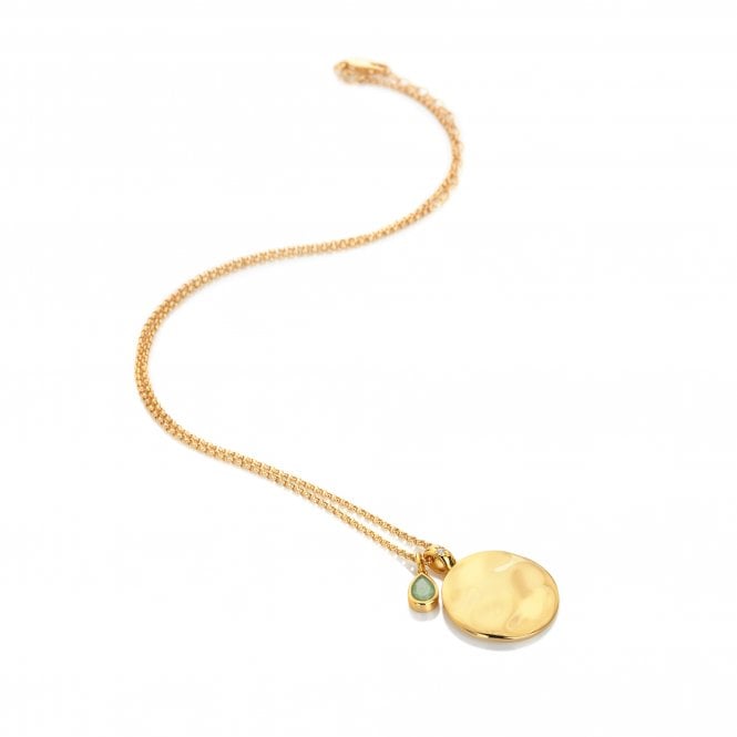 hot diamonds March Birthstone Circle Pendant - Yellow Gold Plate