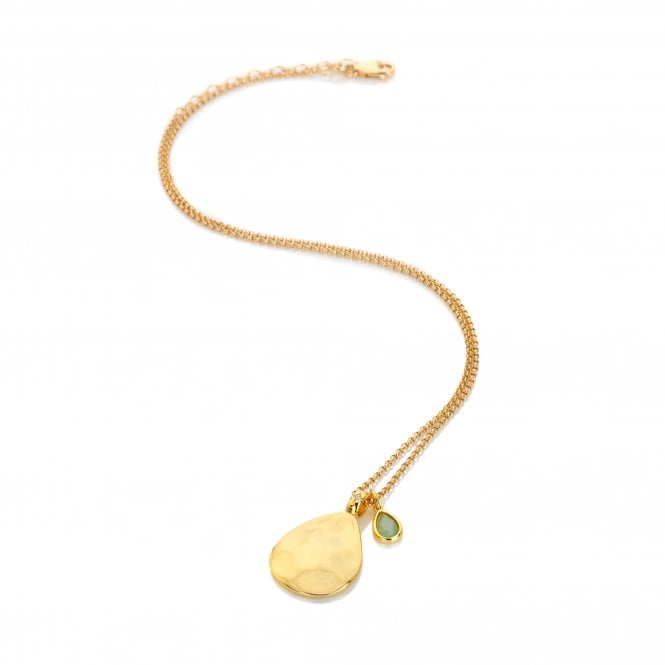 hot diamonds March Birthstone Teardrop Pendant - Yellow Gold Plate