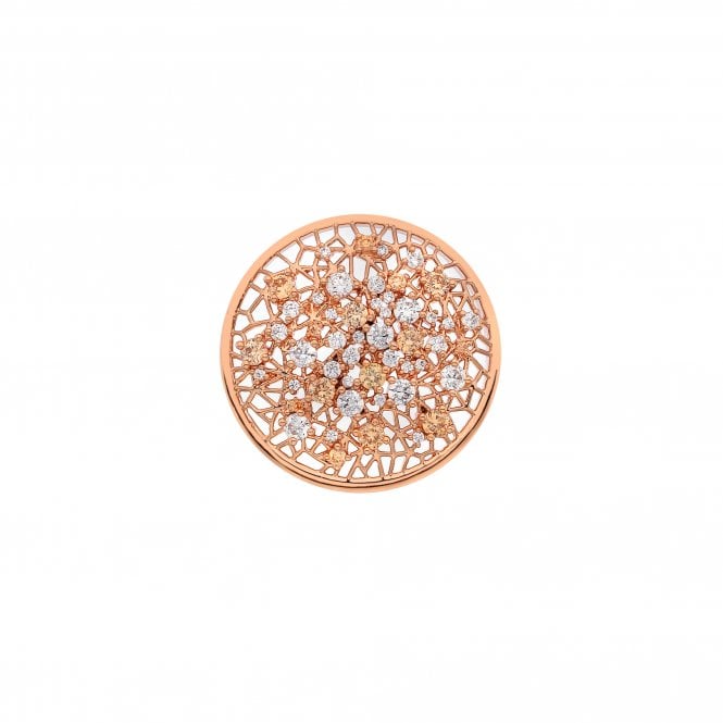 Hot Diamonds Mattina Champagne Coin - Rose Gold Plate - 25mm