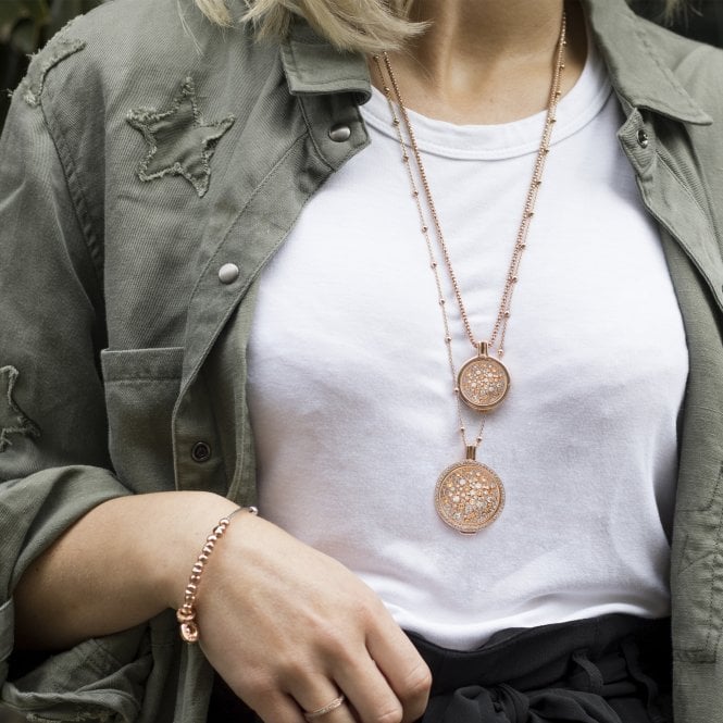 Hot Diamonds Mattina Champagne Coin - Rose Gold Plate - 33mm