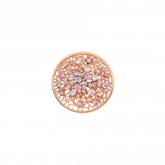 Hot Diamonds Mattina Pink Coin - Rose Gold Plate - 25mm