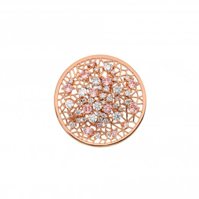 Hot Diamonds Mattina Pink Coin - Rose Gold Plate - 33mm