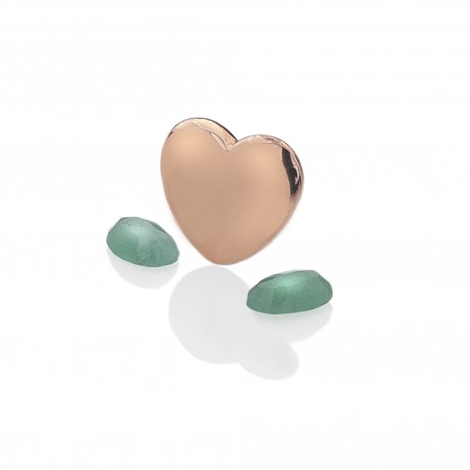 hot diamonds May - Rose Gold Plated Sterling Silver Heart with Emerald Cabochons