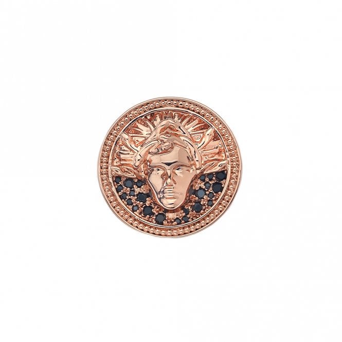 hot diamonds Medusa Nera Rose Gold Plated Coin - 25mm