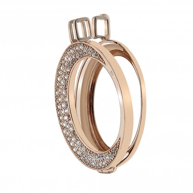 hot diamonds Mezzaluna Rose Gold Plated Coin Keeper - 33mm