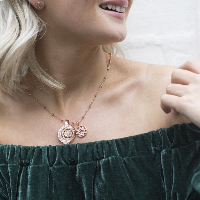 Hot Diamonds Mezzaluna Rose Gold Plated Sterling Silver Keeper - 25mm