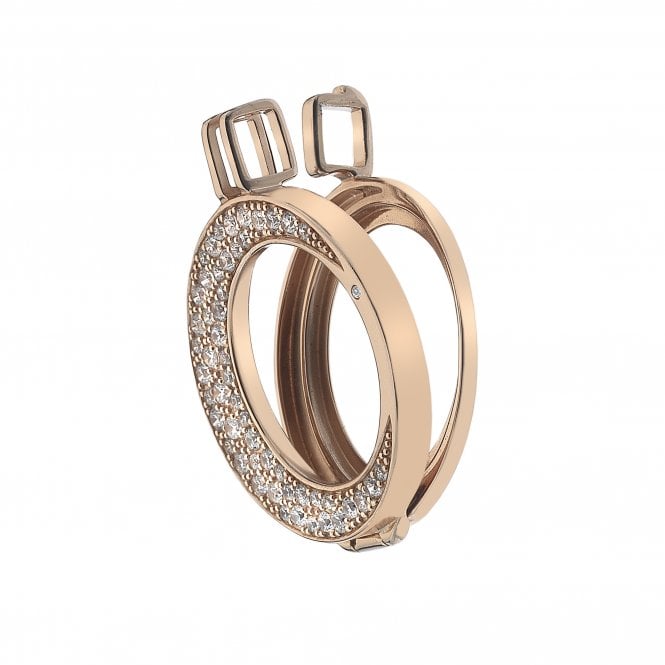 hot diamonds Mezzaluna Rose Gold Plated Sterling Silver Keeper - 25mm