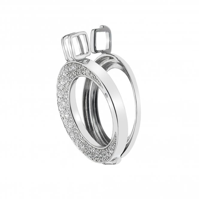 hot diamonds Mezzaluna Sterling Silver Coin Keeper - 25mm