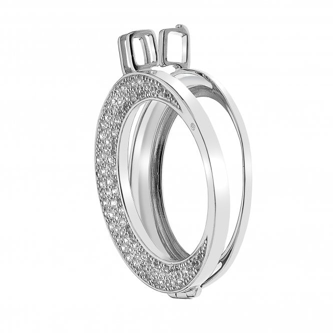 hot diamonds Mezzaluna Sterling Silver Coin Keeper - 33mm