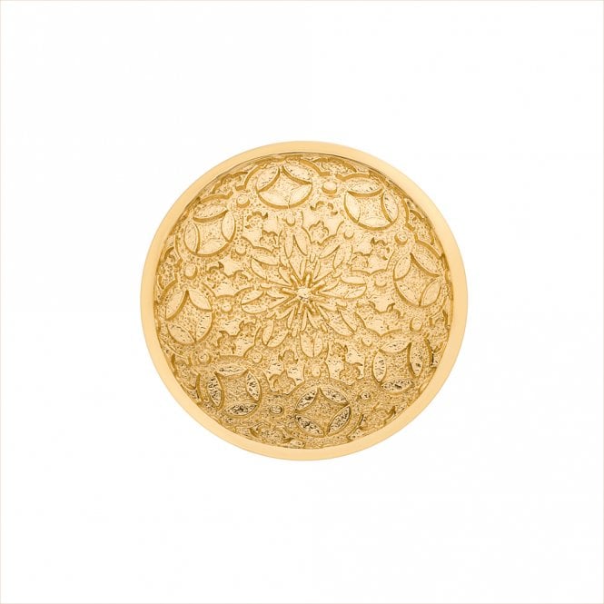 hot diamonds Mystical Map Yellow Gold Plated Coin - 33mm