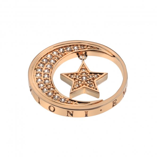 hot diamonds Notturno Drop Coin - Rose Gold Plate - 25mm