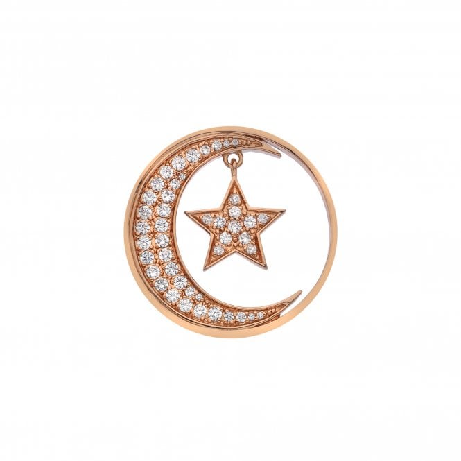 Hot Diamonds Notturno Drop Coin - Rose Gold Plate - 33mm
