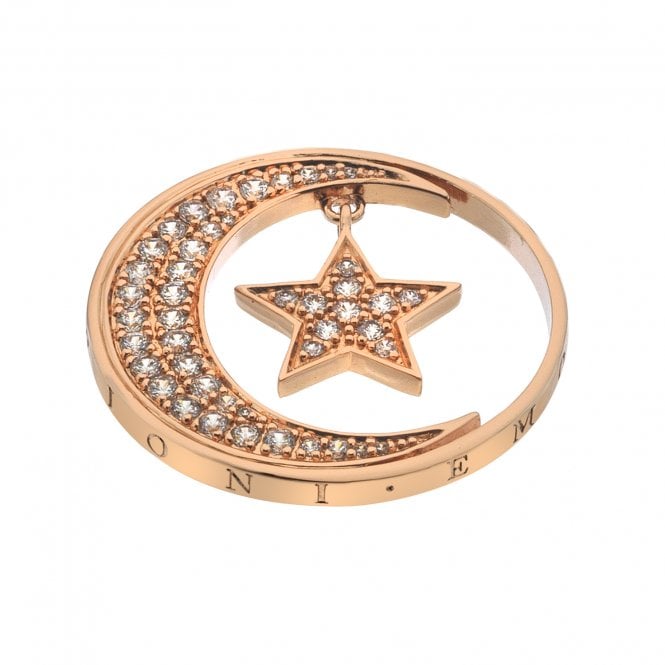 hot diamonds Notturno Drop Coin - Rose Gold Plate - 33mm