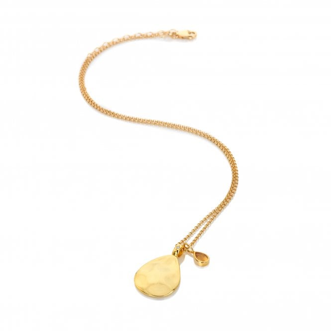 hot diamonds November Birthstone Teardrop Pendant - Yellow Gold Plate