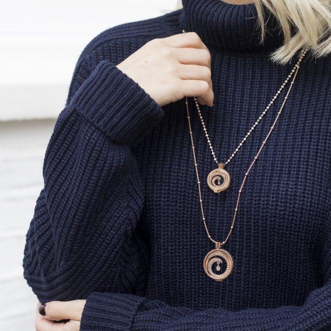 Hot Diamonds Oceano Teardrop Coin - Rose Gold Plate - 33mm