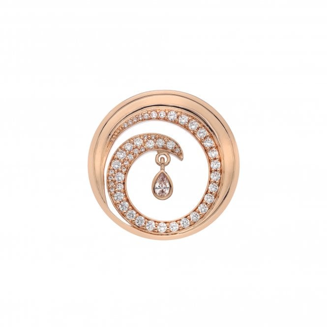 Hot Diamonds Oceano Teardrop Coin - Rose Gold Plate - 33mm