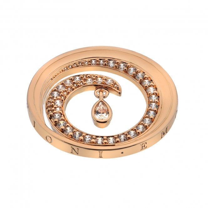 hot diamonds Oceano Teardrop Coin - Rose Gold Plate - 33mm