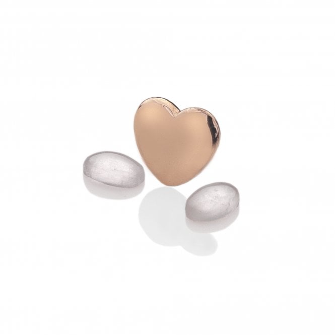 hot diamonds October - Rose Gold Plated Sterling Silver Heart With Rose Quartz Cabochons