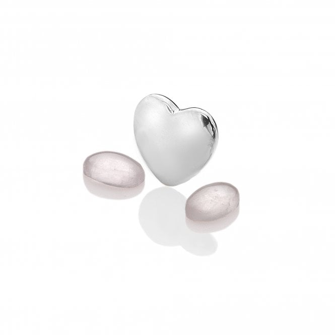 hot diamonds October - Sterling Silver Heart with Rose Quartz Cabochons