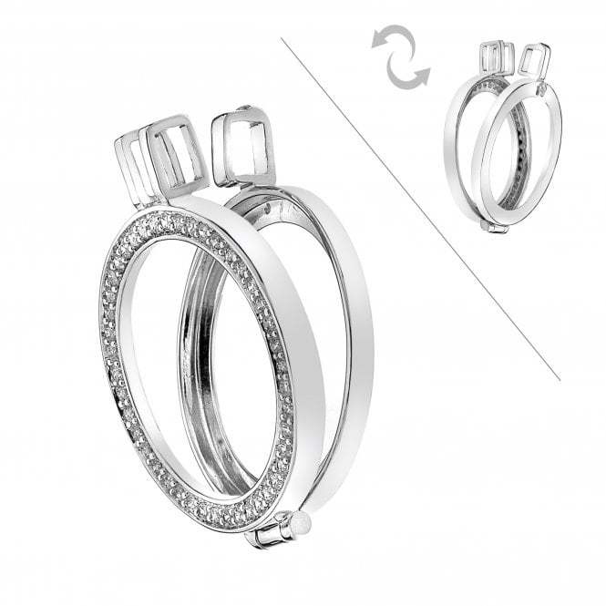 hot diamonds Reversible Sterling Silver Keeper- 25mm