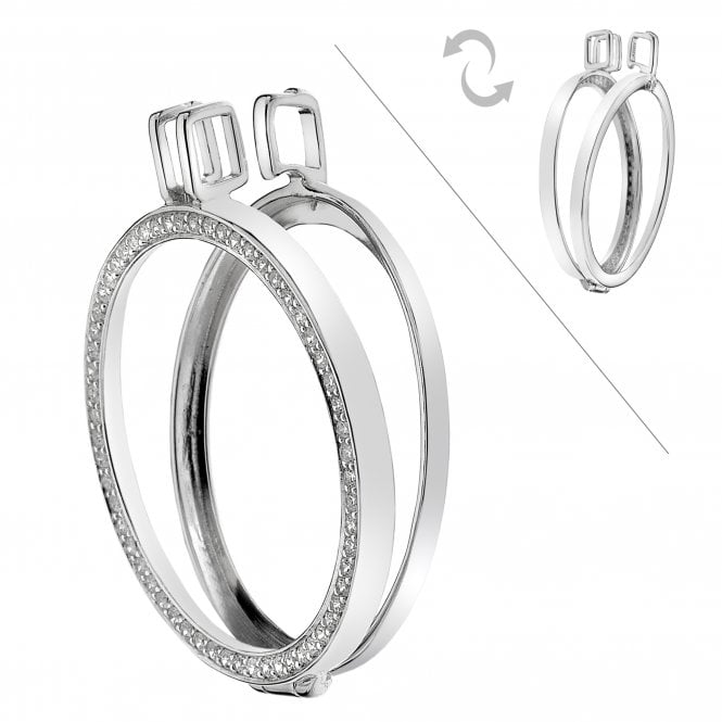 hot diamonds Reversible Sterling Silver Keeper- 33mm