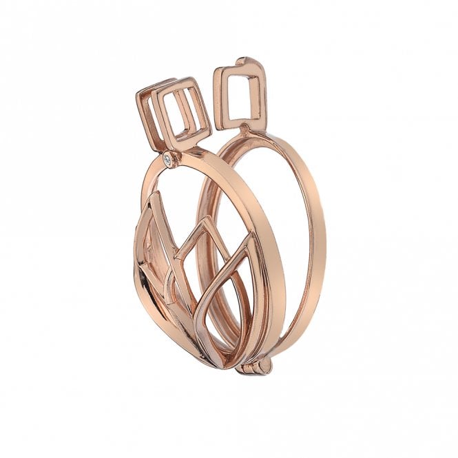 hot diamonds Rinascita Rose Gold Plate Sterling Silver Coin Keeper - 25mm