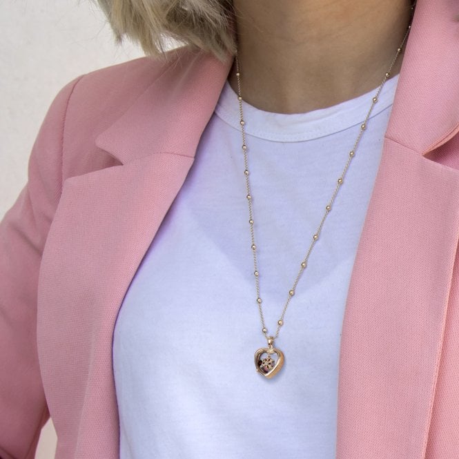 Hot Diamonds Rose Gold Plate Snowflake Charm With Garnet Stones