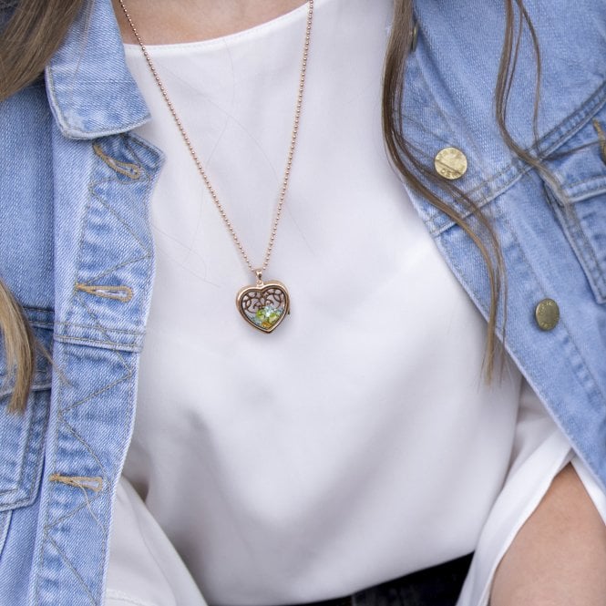 Hot Diamonds Rose Gold Plated Medium Filigree Heart Locket