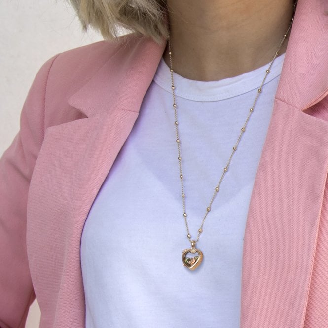 Hot Diamonds Rose Gold Plated Sterling Silver Flower With Peridot Cabochons