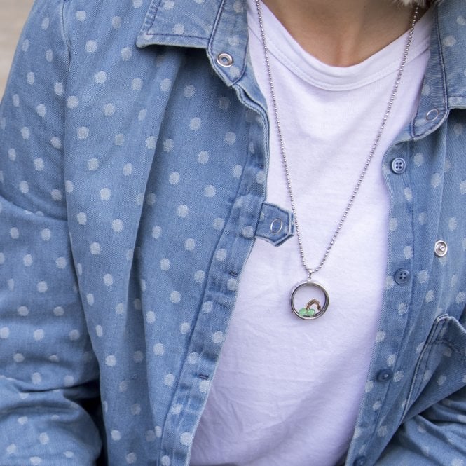 Hot Diamonds Rose Gold Plated Sterling Silver Horseshoe Charm With Green Aventurine Cabochons