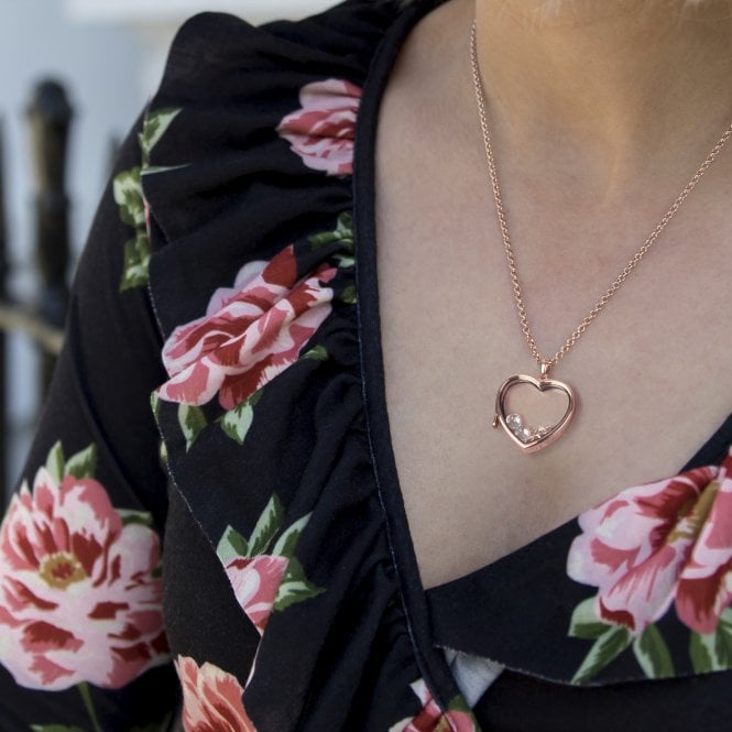 Hot Diamonds Rose Gold Plated Sterling Silver Large Love Locket
