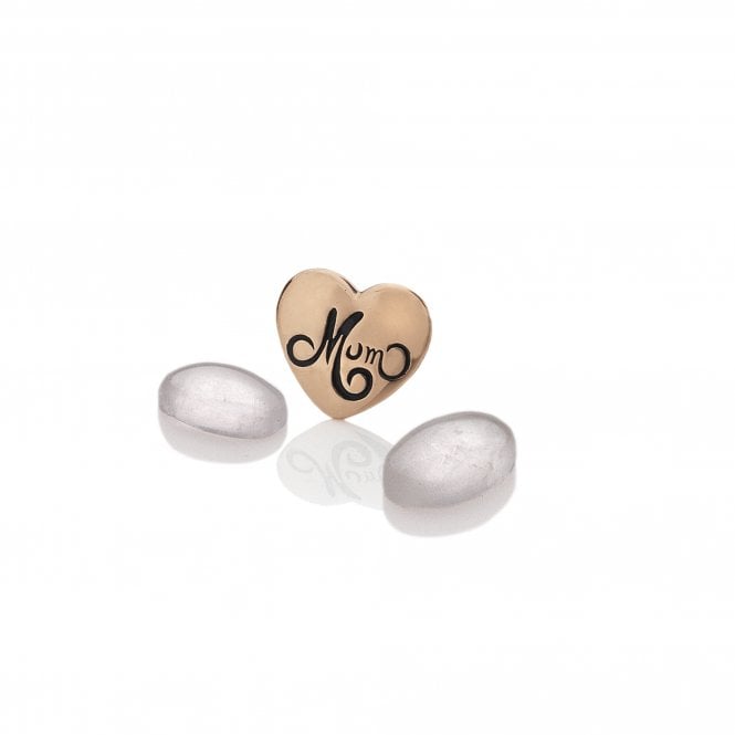 hot diamonds Rose Gold Plated Sterling Silver Mum with Rose Quartz Cabochons