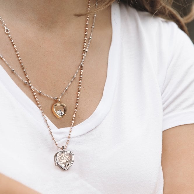 Hot Diamonds Rose Gold Plated Sterling Silver Ring With White Topaz Cabochons