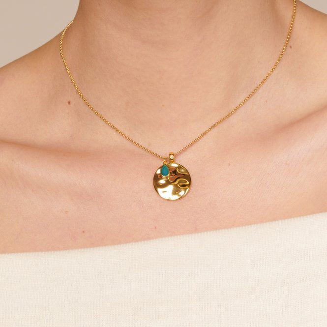 Hot Diamonds September Birthstone Circle Pendant - Yellow Gold Plate