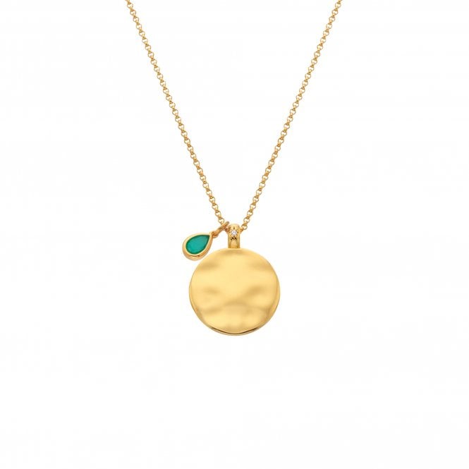Hot Diamonds September Birthstone Circle Pendant - Yellow Gold Plate