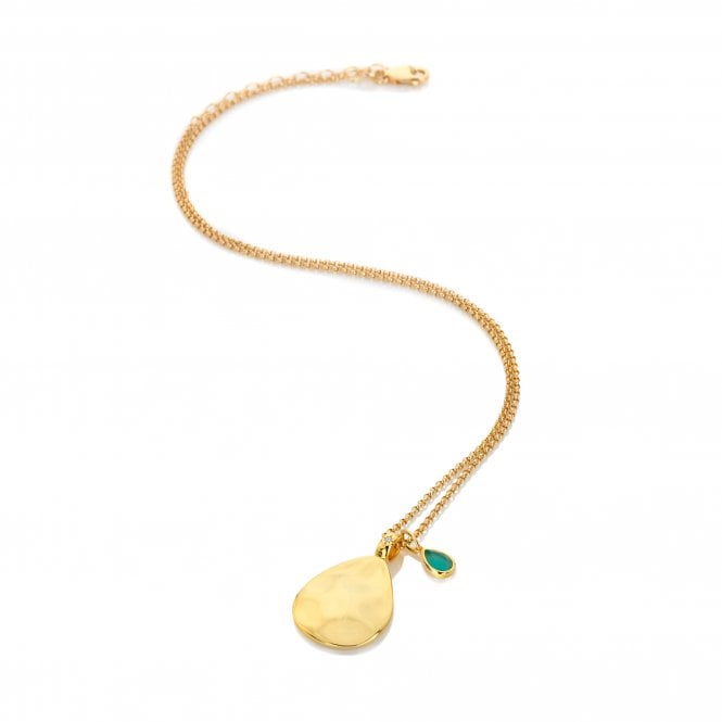 hot diamonds September Birthstone Teardrop Pendant - Yellow Gold Plate