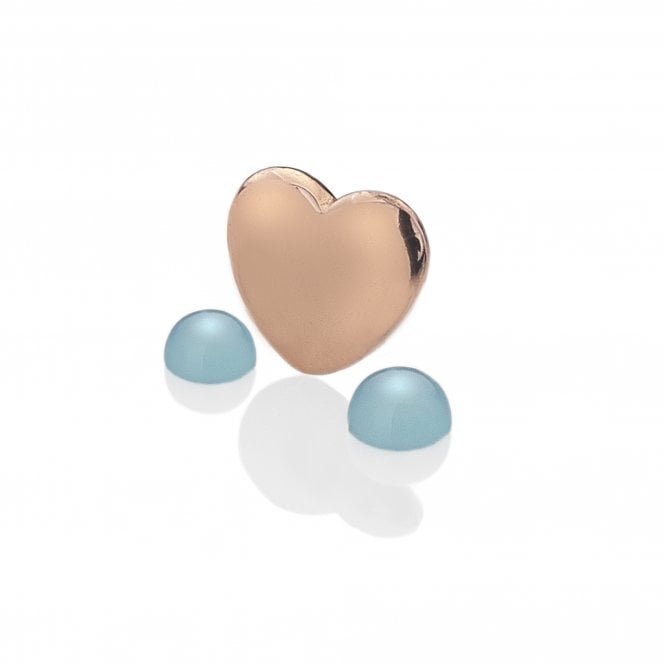 hot diamonds September - Rose Gold Plated Sterling Silver Heart with Blue Agate Cabochons