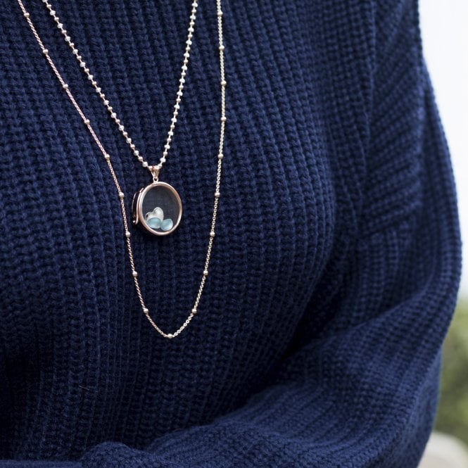 Hot Diamonds September - Sterling Silver Heart With Blue Agate Cabochons