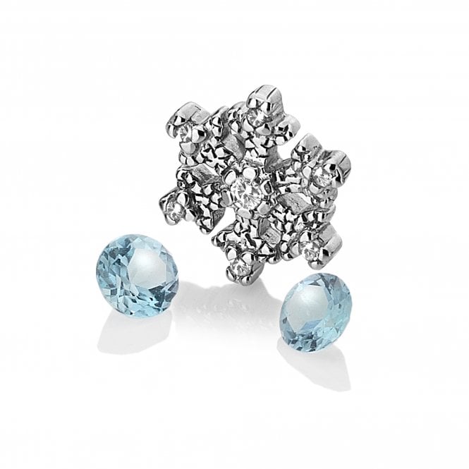 hot diamonds Snowflake Charm with Blue Topaz Stones