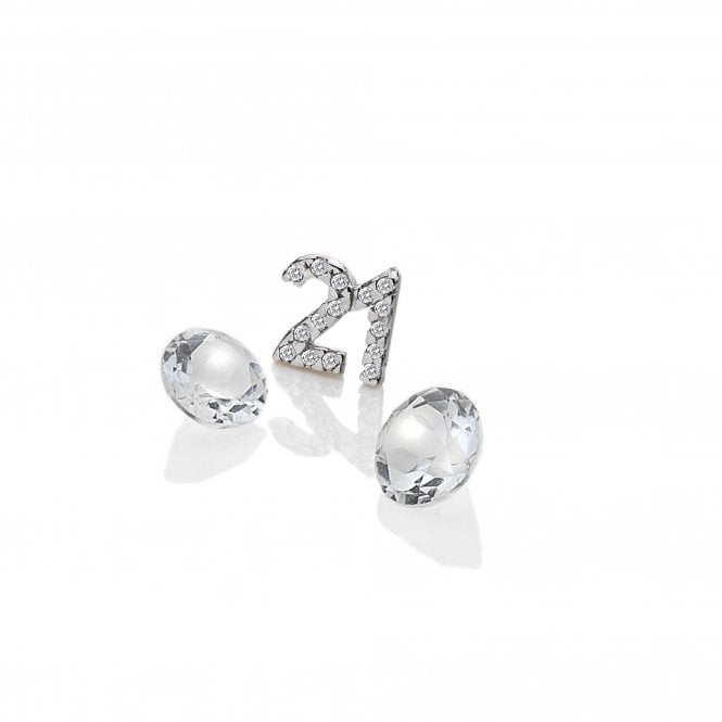 hot diamonds Sterling Silver 21st Birthday with White Topaz Cabochons