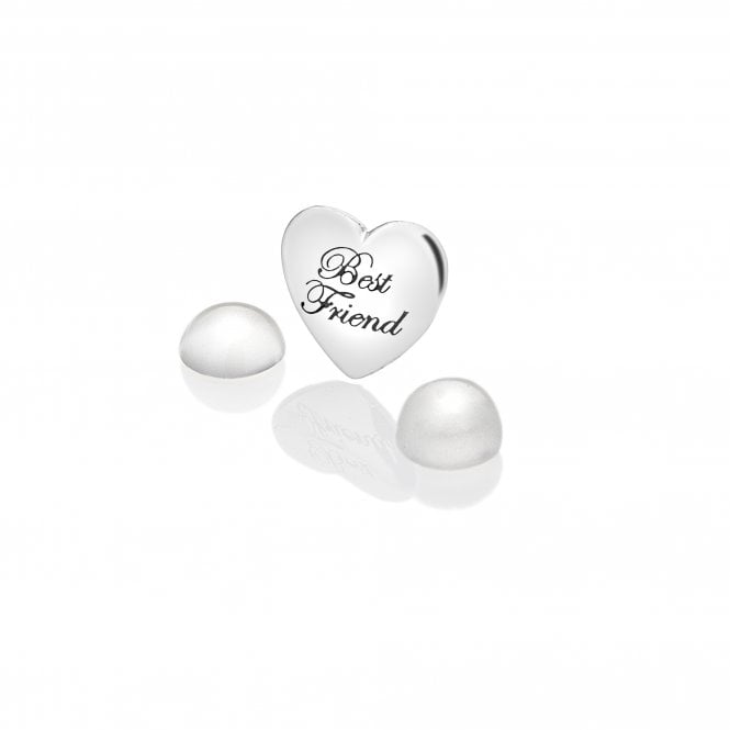 hot diamonds Sterling Silver Best Friend Charm with Moonstone Cabochons