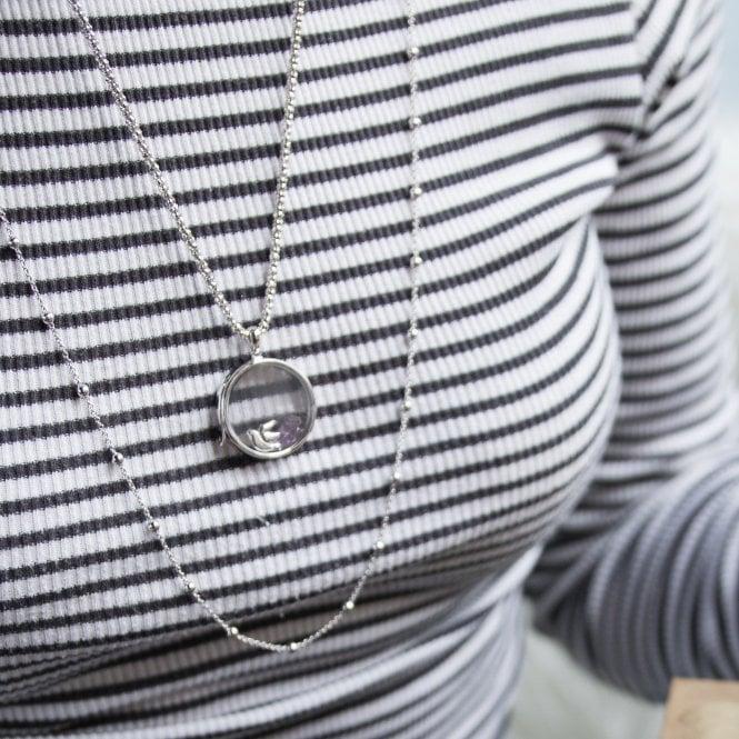 Hot Diamonds Sterling Silver Dove With Amethyst Cabochons