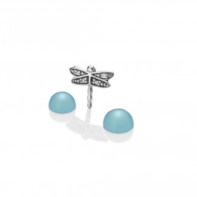 hot diamonds Sterling Silver Dragonfly with Blue Agate Cabochons