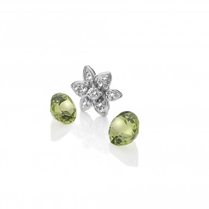 hot diamonds Sterling Silver Flower with Peridot Cabochons