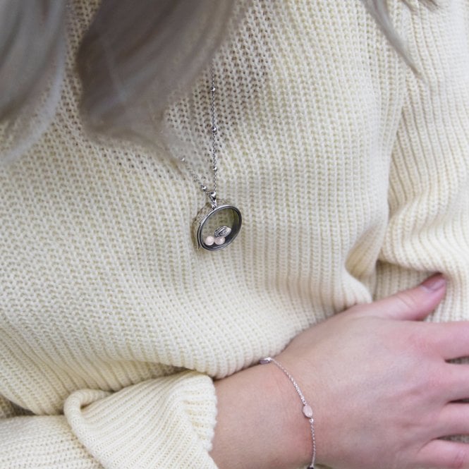 Hot Diamonds Sterling Silver Handbag Charm With Rose Quartz Cabochons