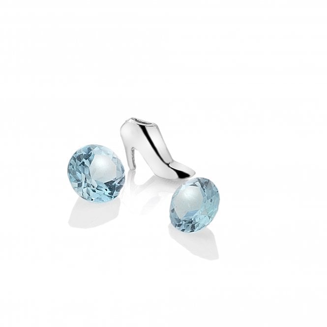 hot diamonds Sterling Silver High Heels Charm with Blue Topaz Cabochons