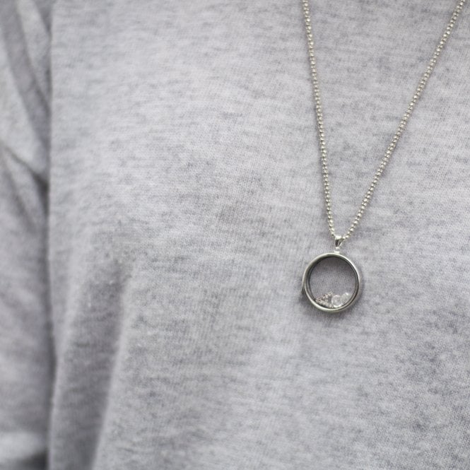 Hot Diamonds Sterling Silver Letter A With White Topaz Cabochons